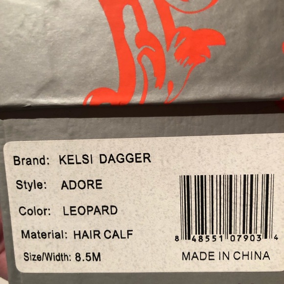 NWT in box sleek Kelsi Dagger leopard print calf hair patent leather wedges 8.5 - Picture 8 of 8